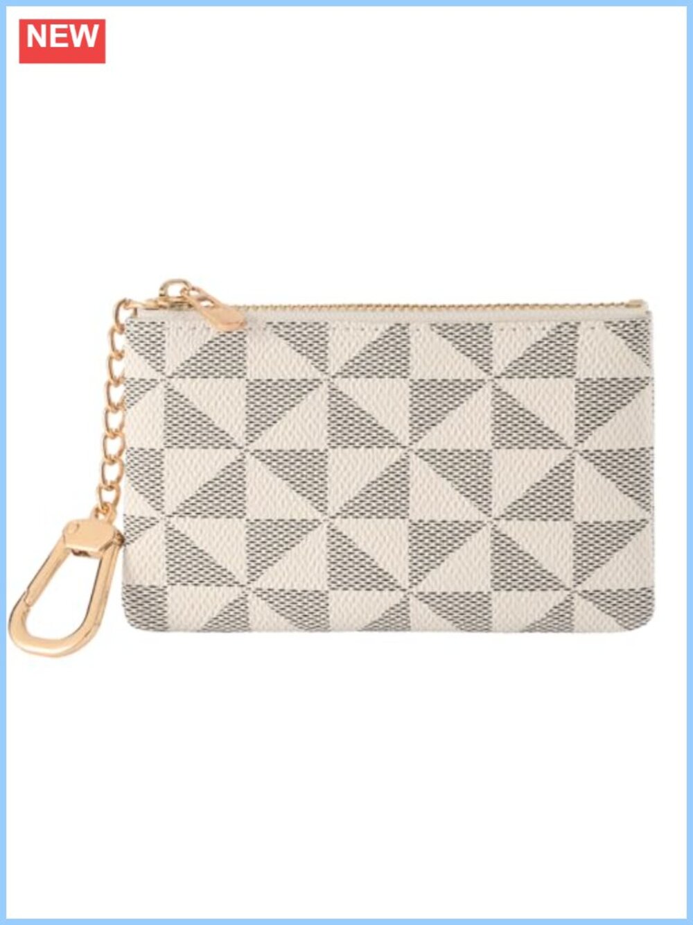 Faux Leather Coin Purse Keychain Small Zipper Change Pouch Card Holder Wallet